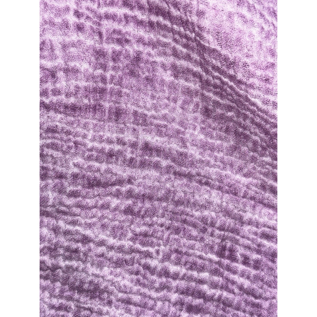 Democracy L Womens Lavender Crochet Lace Gauze Top Ruffle Sleeve Boho Blouse