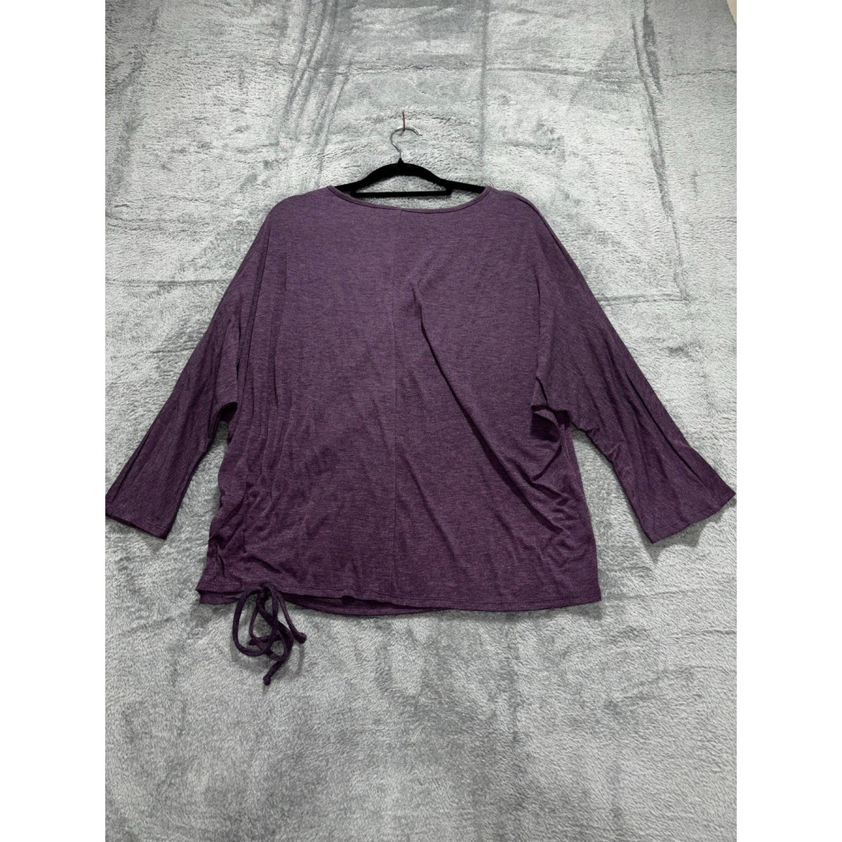PerSeption Concept Womens XL Purple Boatneck 3/4 Sleeve Top Casual Boho Cozy