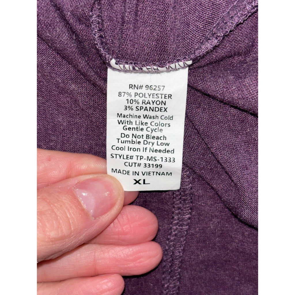 PerSeption Concept Womens XL Purple Boatneck 3/4 Sleeve Top Casual Boho Cozy