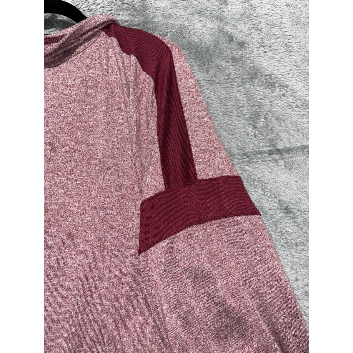 St John's Bay XL Womens Pink Colorblock Funnel Neck Pullover Casual Cozy Top