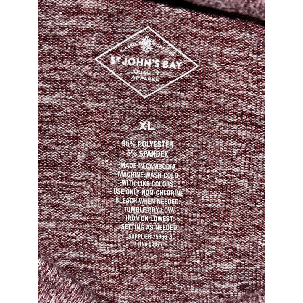 St John's Bay XL Womens Pink Colorblock Funnel Neck Pullover Casual Cozy Top