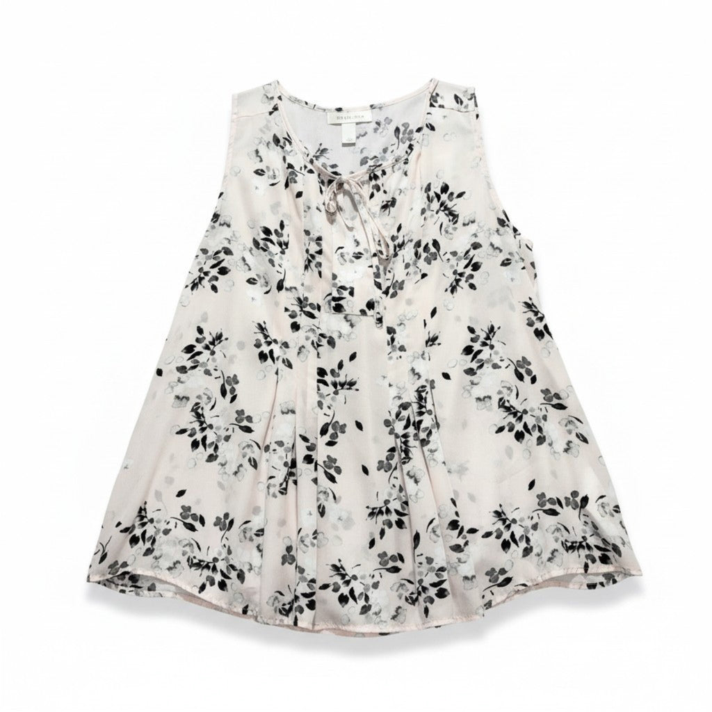 Emaline L Pink Floral Sleeveless V-Neck Blouse Womens Boho Casual