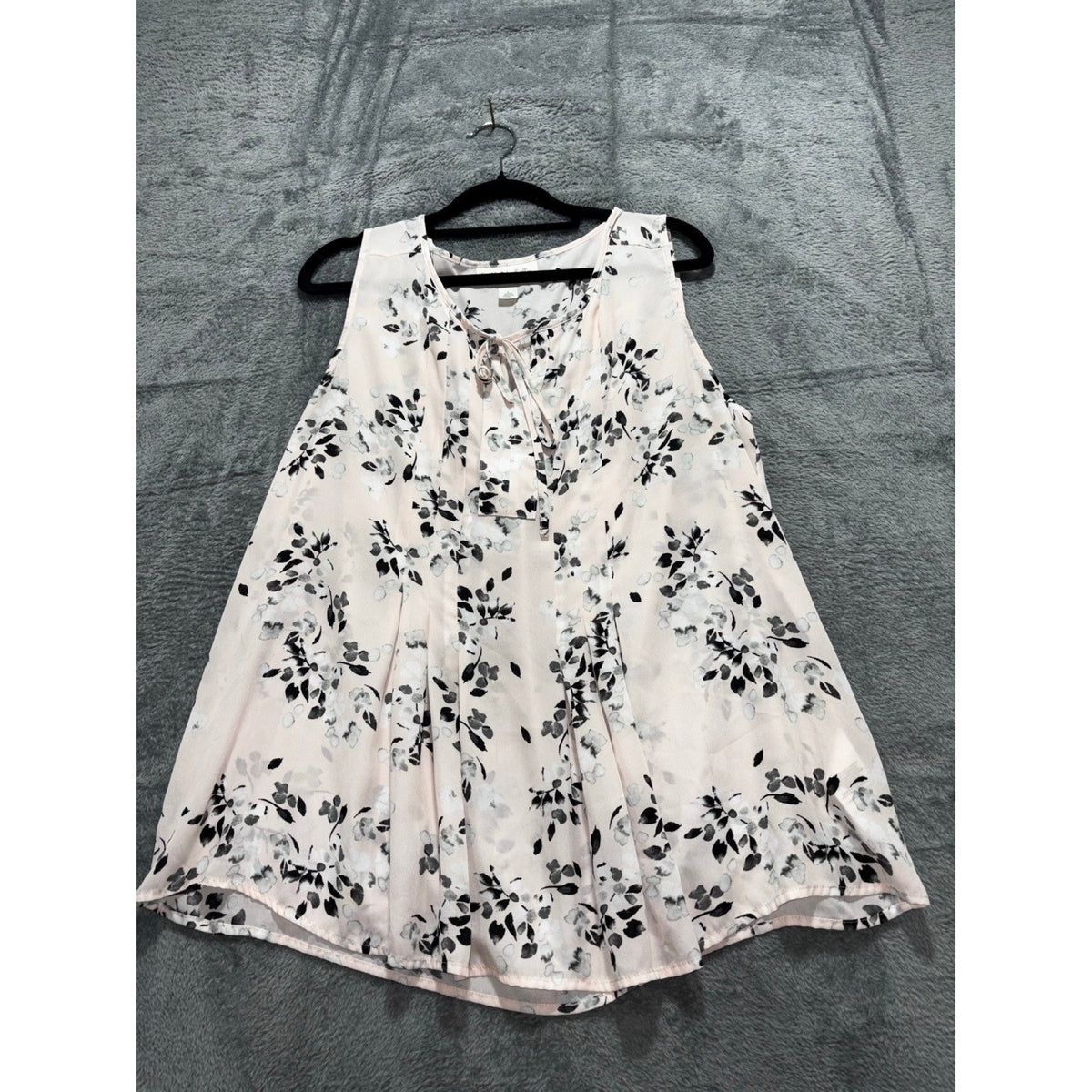 Emaline L Pink Floral Sleeveless V-Neck Blouse Womens Boho Casual