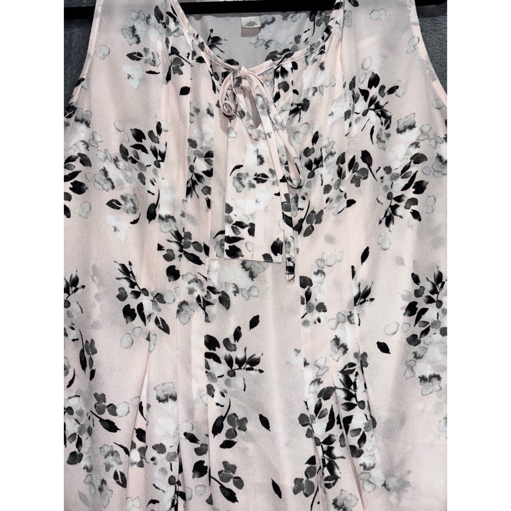 Emaline L Pink Floral Sleeveless V-Neck Blouse Womens Boho Casual