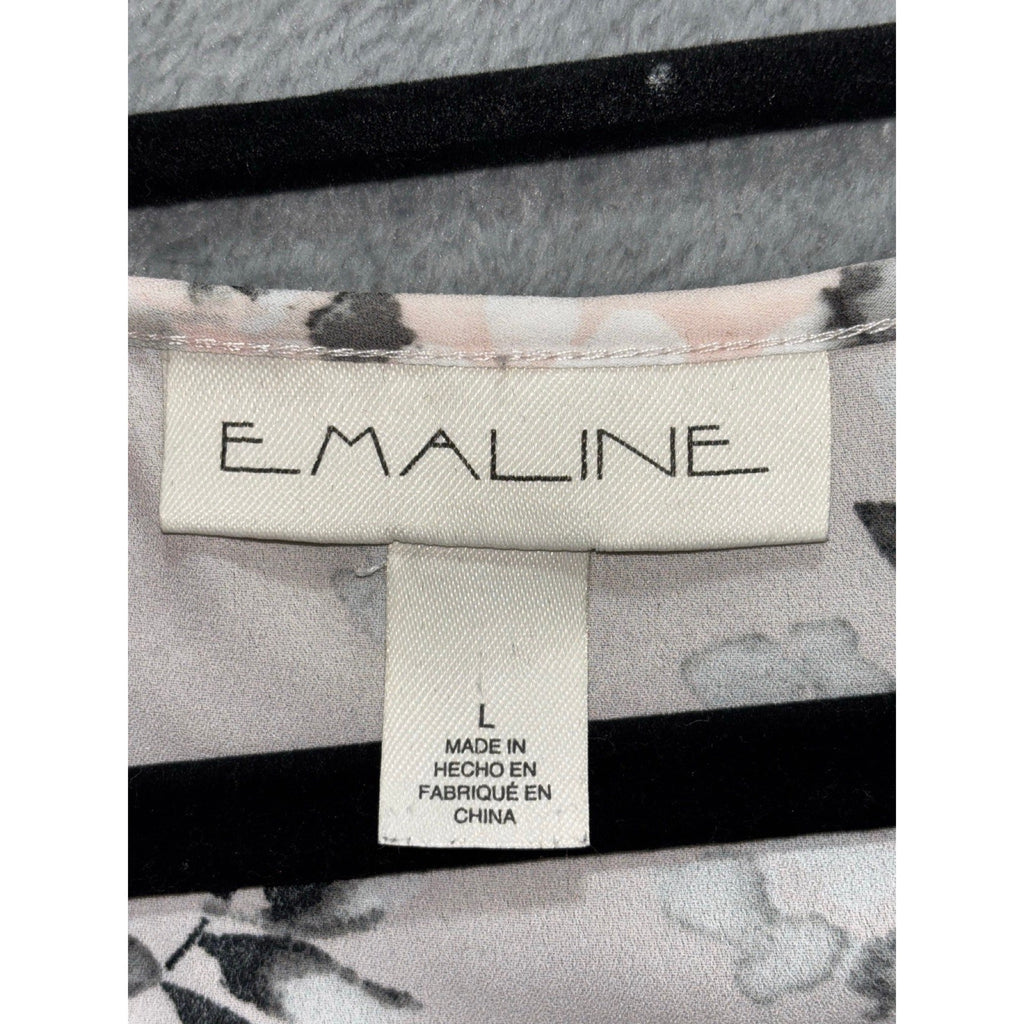 Emaline L Pink Floral Sleeveless V-Neck Blouse Womens Boho Casual