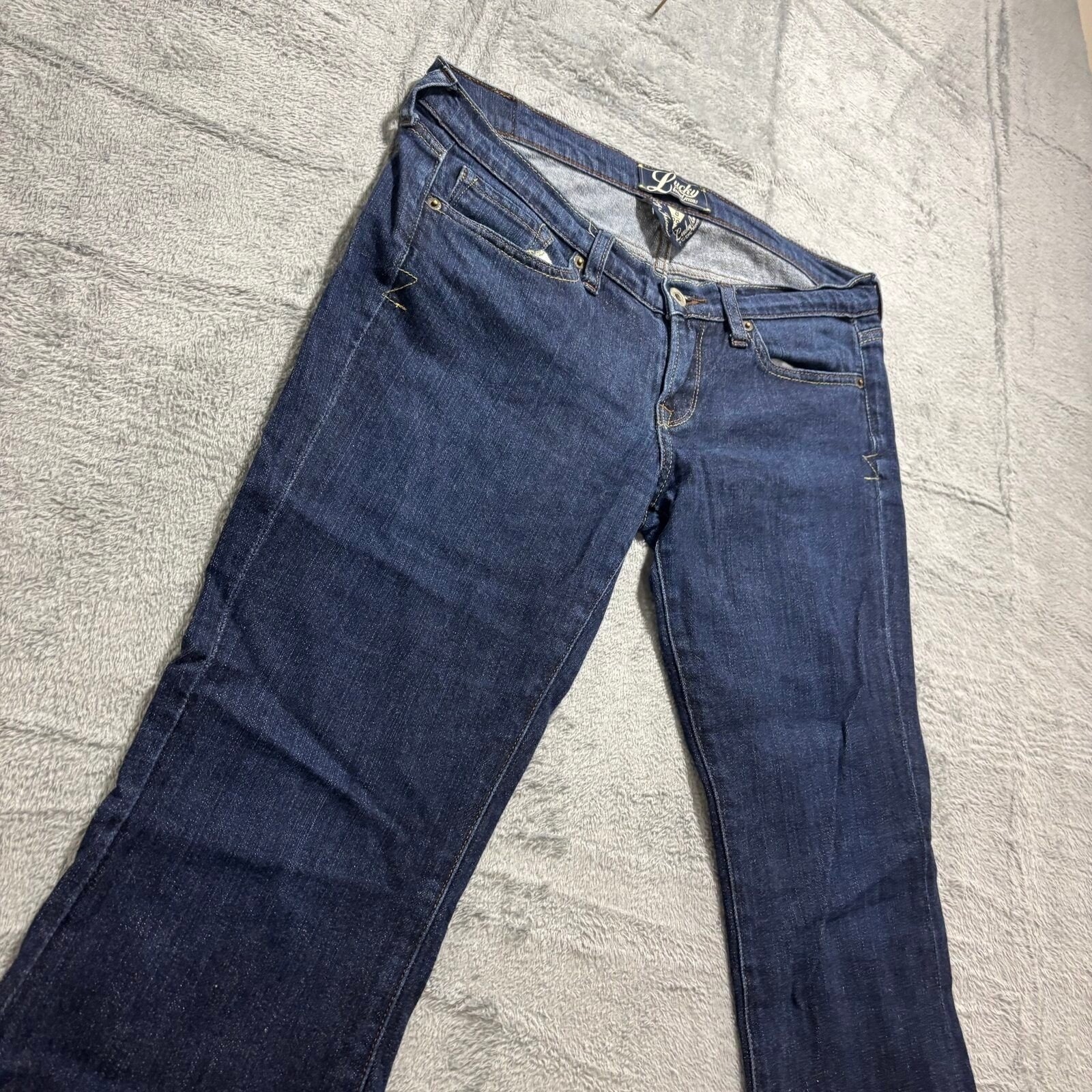 Lucky Brand 8/29 Womens Dark Wash Blue Flare Leg Jeans Vintage Boho Casual