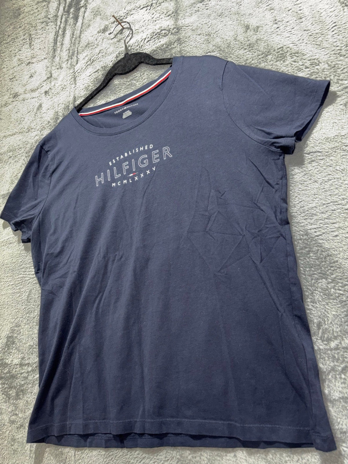 Tommy Hilfiger Womens XL Navy Red Graphic Tee Bundle Lot of 2 Casual Preppy
