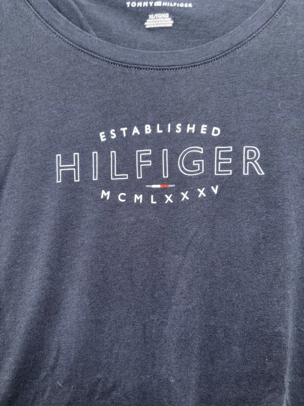 Tommy Hilfiger Womens XL Navy Red Graphic Tee Bundle Lot of 2 Casual Preppy
