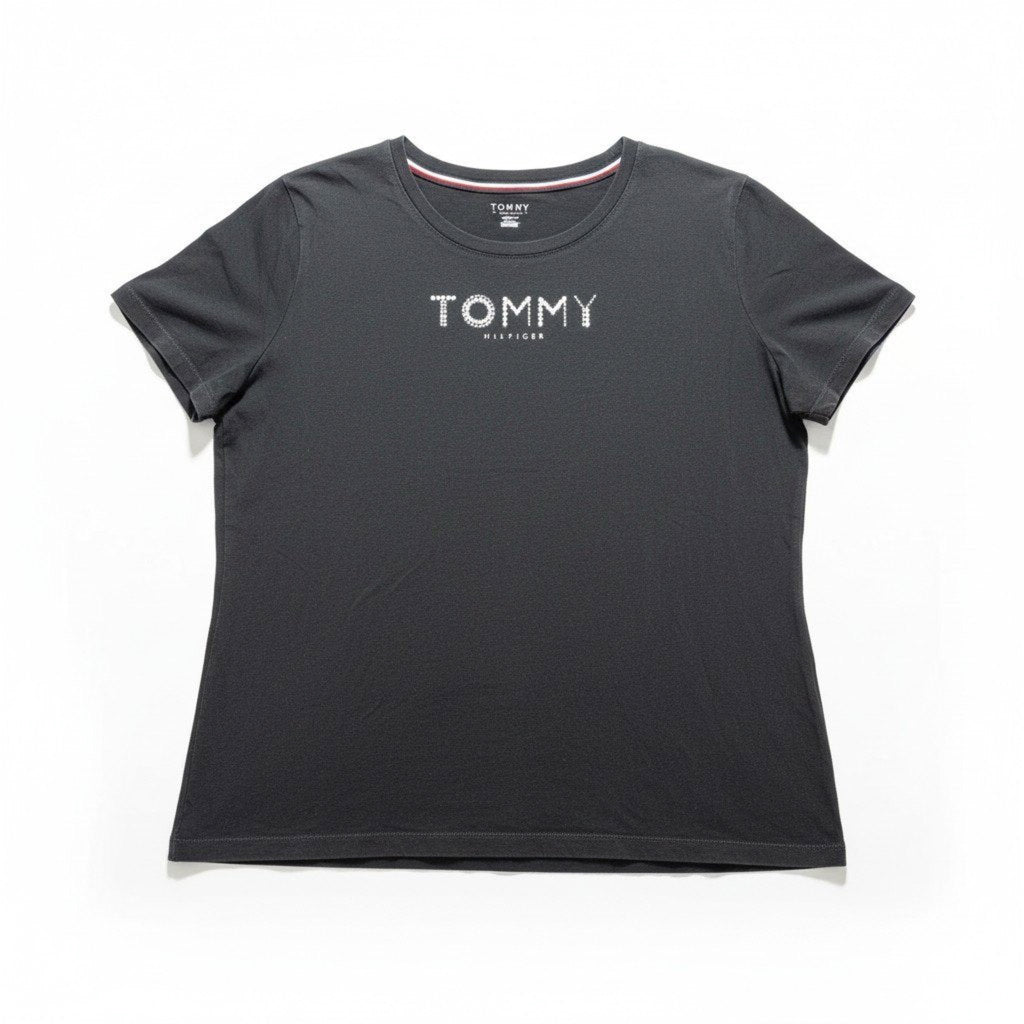 Tommy Hilfiger XL Black Crewneck Short Sleeve Tee Casual Athleisure