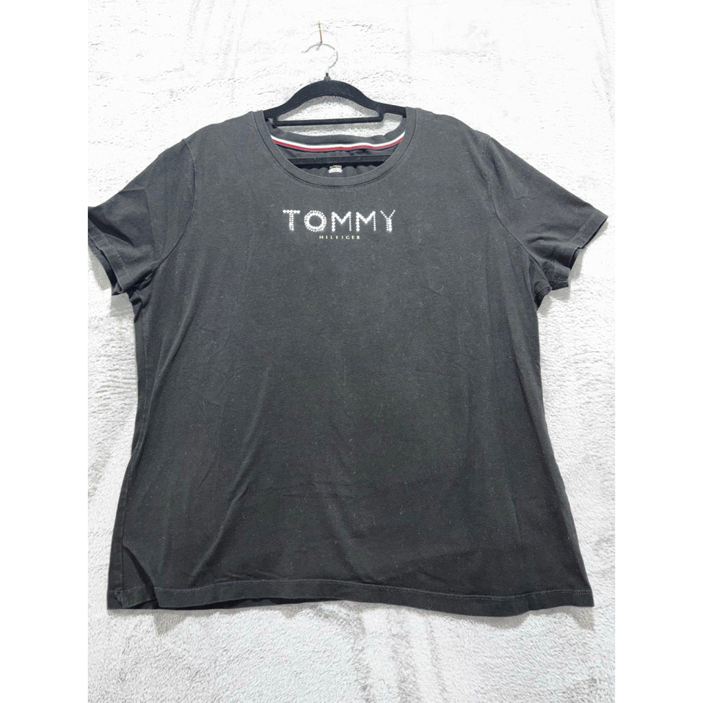 Tommy Hilfiger XL Black Crewneck Short Sleeve Tee Casual Athleisure