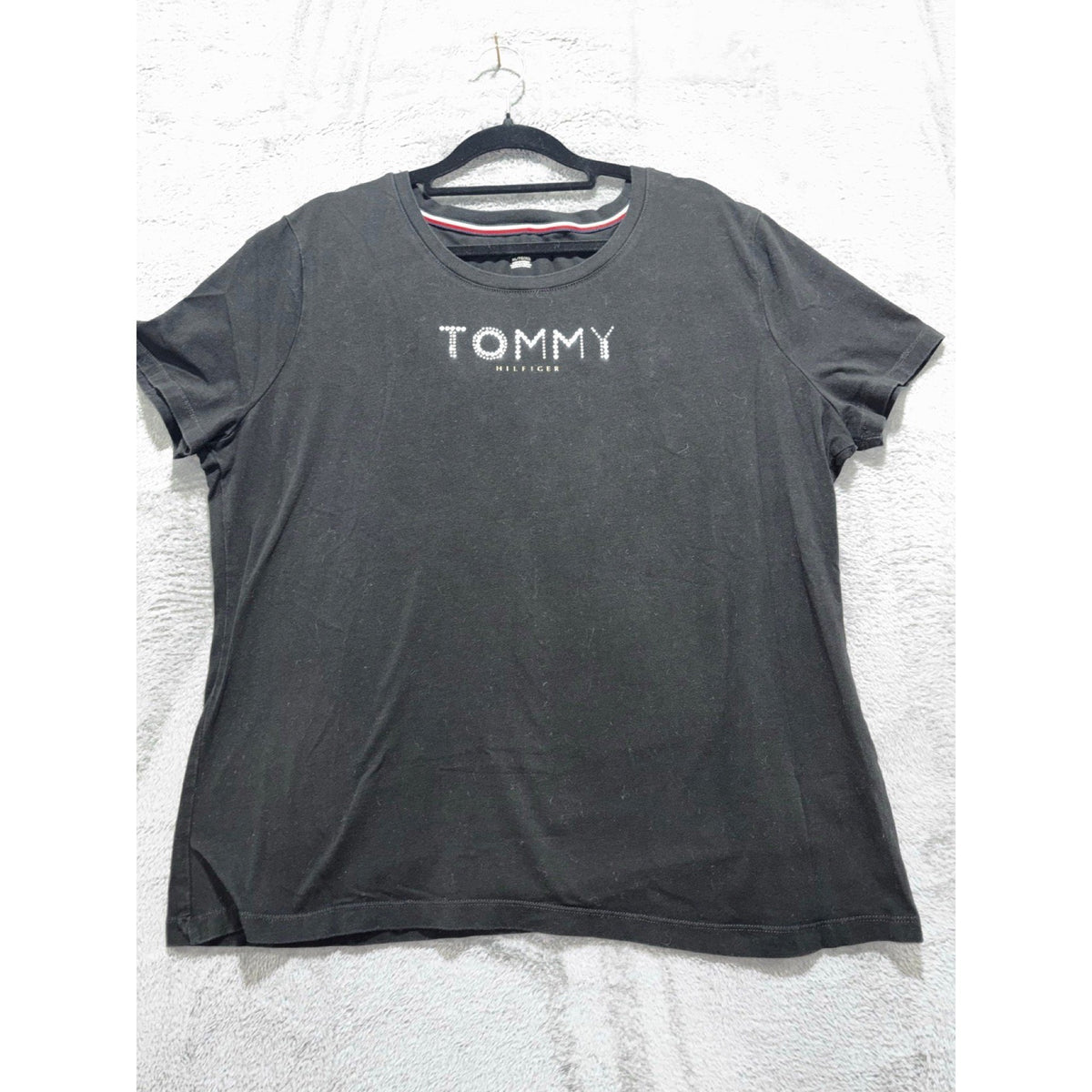 Tommy Hilfiger XL Black Crewneck Short Sleeve Tee Casual Athleisure