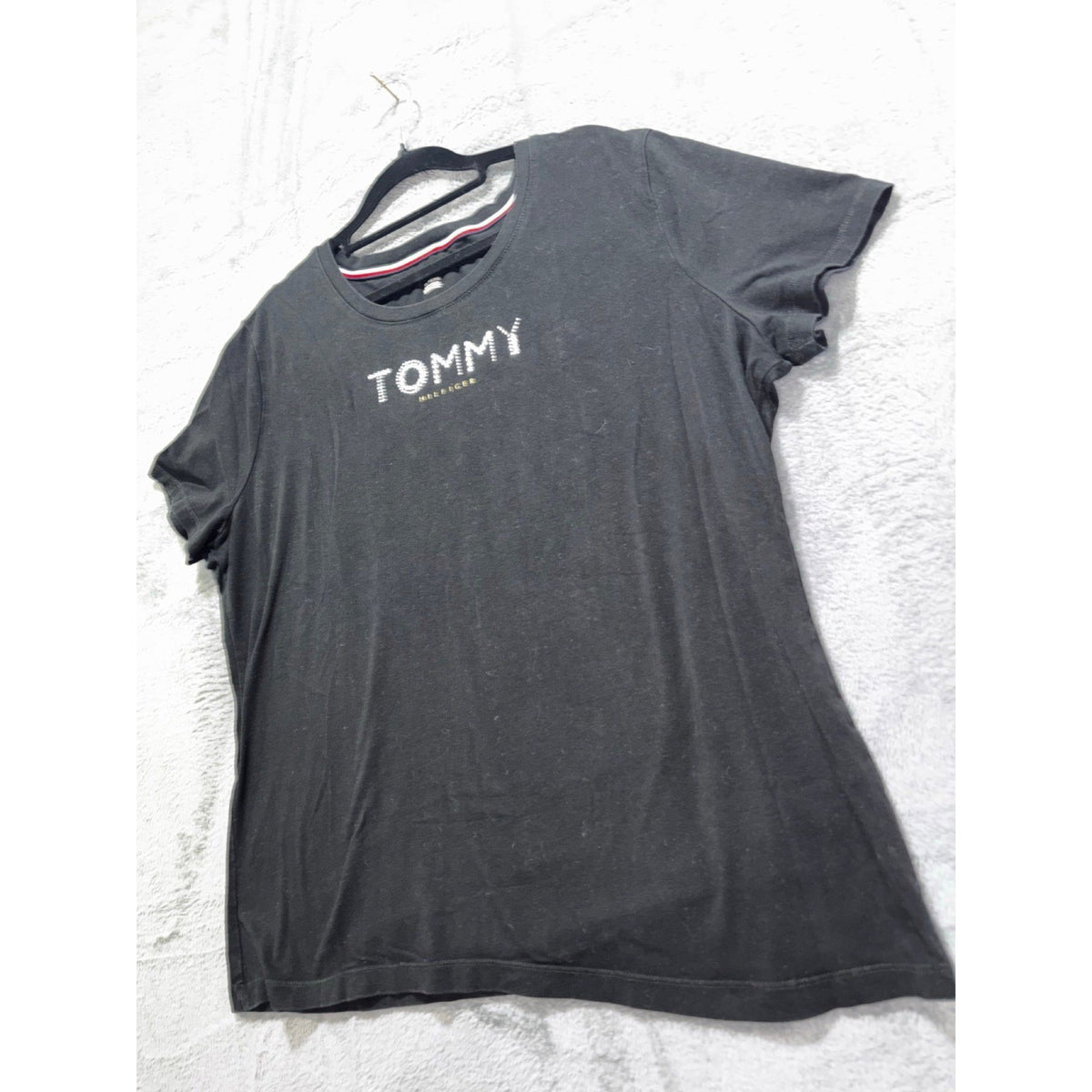 Tommy Hilfiger XL Black Crewneck Short Sleeve Tee Casual Athleisure
