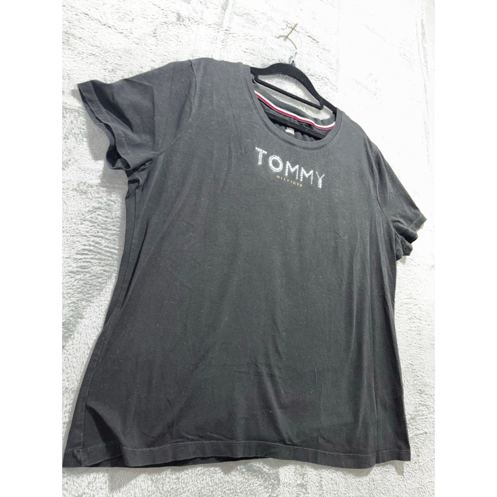 Tommy Hilfiger XL Black Crewneck Short Sleeve Tee Casual Athleisure