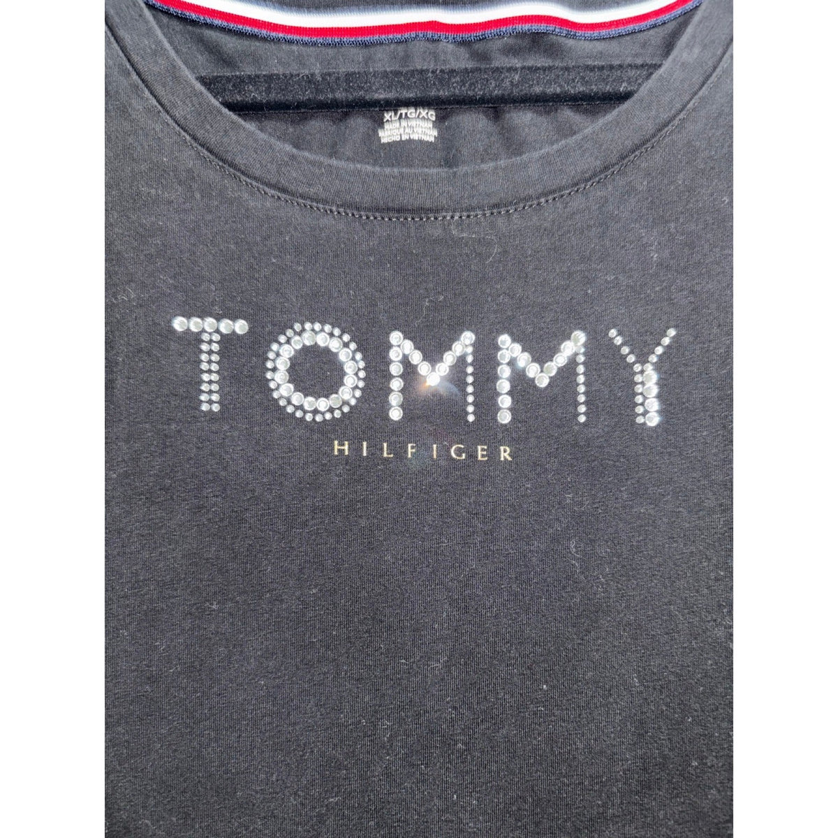 Tommy Hilfiger XL Black Crewneck Short Sleeve Tee Casual Athleisure