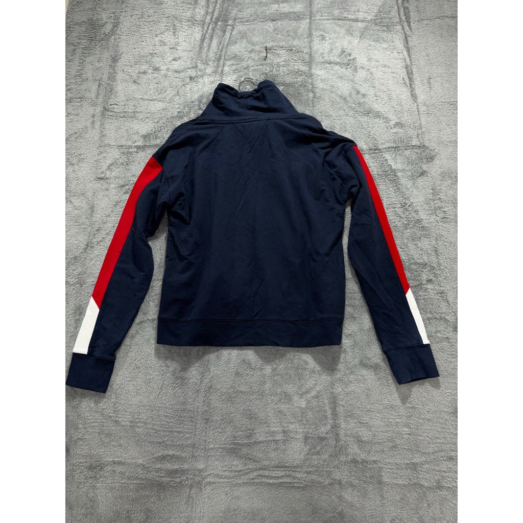 Tommy Hilfiger Sport Womens L Navy Blue Cowl Neck Pullover Sweatshirt Athleisure