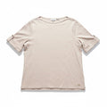 Calvin Klein XL Womens Pale Pink Boatneck Roll-Tab Tee Casual Preppy Shirt Top