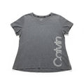 Calvin Klein Performance 1X Gray Womens V-Neck Tee Casual Athleisure Shirt
