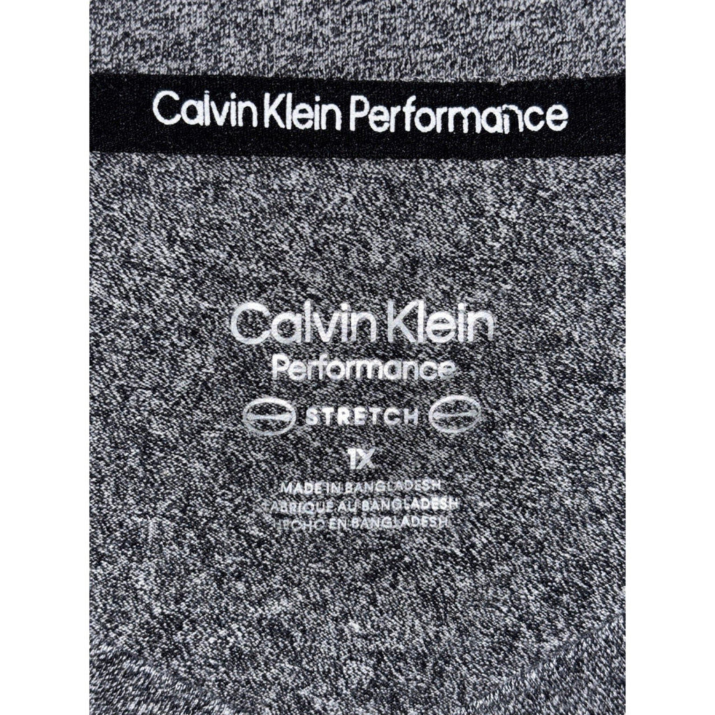 Calvin Klein Performance 1X Gray Womens V-Neck Tee Casual Athleisure Shirt