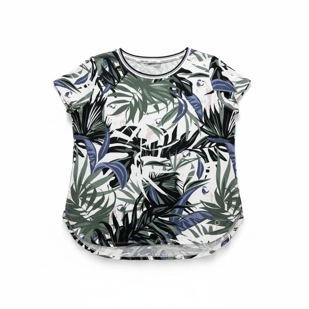 Calvin Klein Performance XL Womens Palm Print Raglan Top Casual Boho Shirt