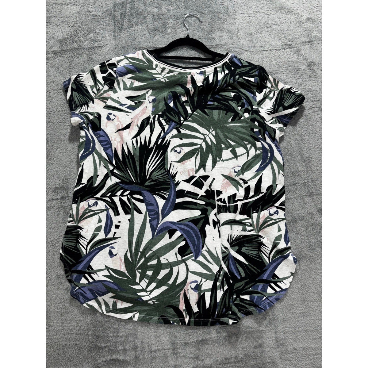 Calvin Klein Performance XL Womens Palm Print Raglan Top Casual Boho Shirt