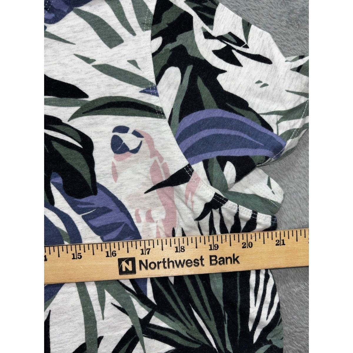 Calvin Klein Performance XL Womens Palm Print Raglan Top Casual Boho Shirt