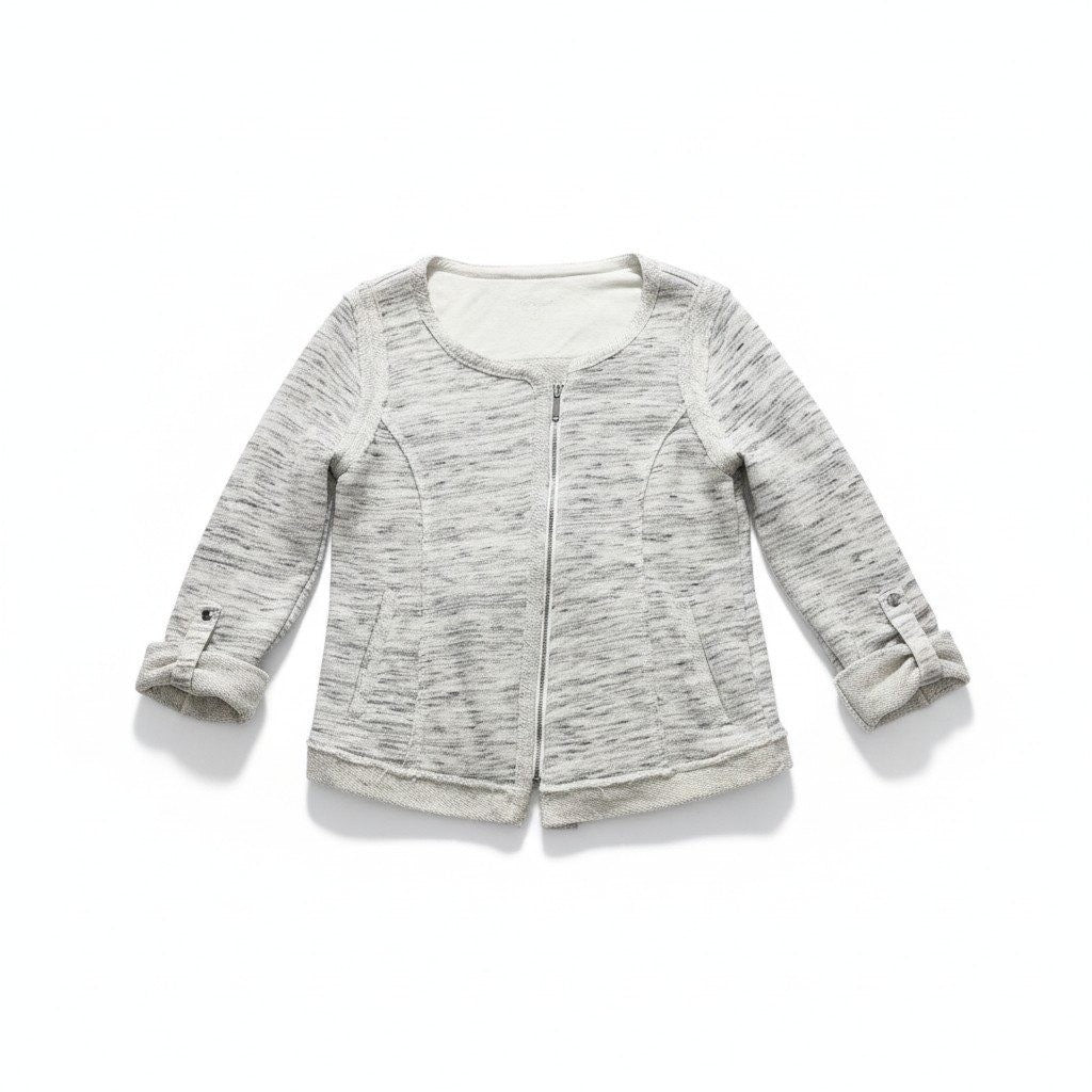 Calvin Klein Performance Womens L White Space Dye Zip Cardigan Jacket Athleisure