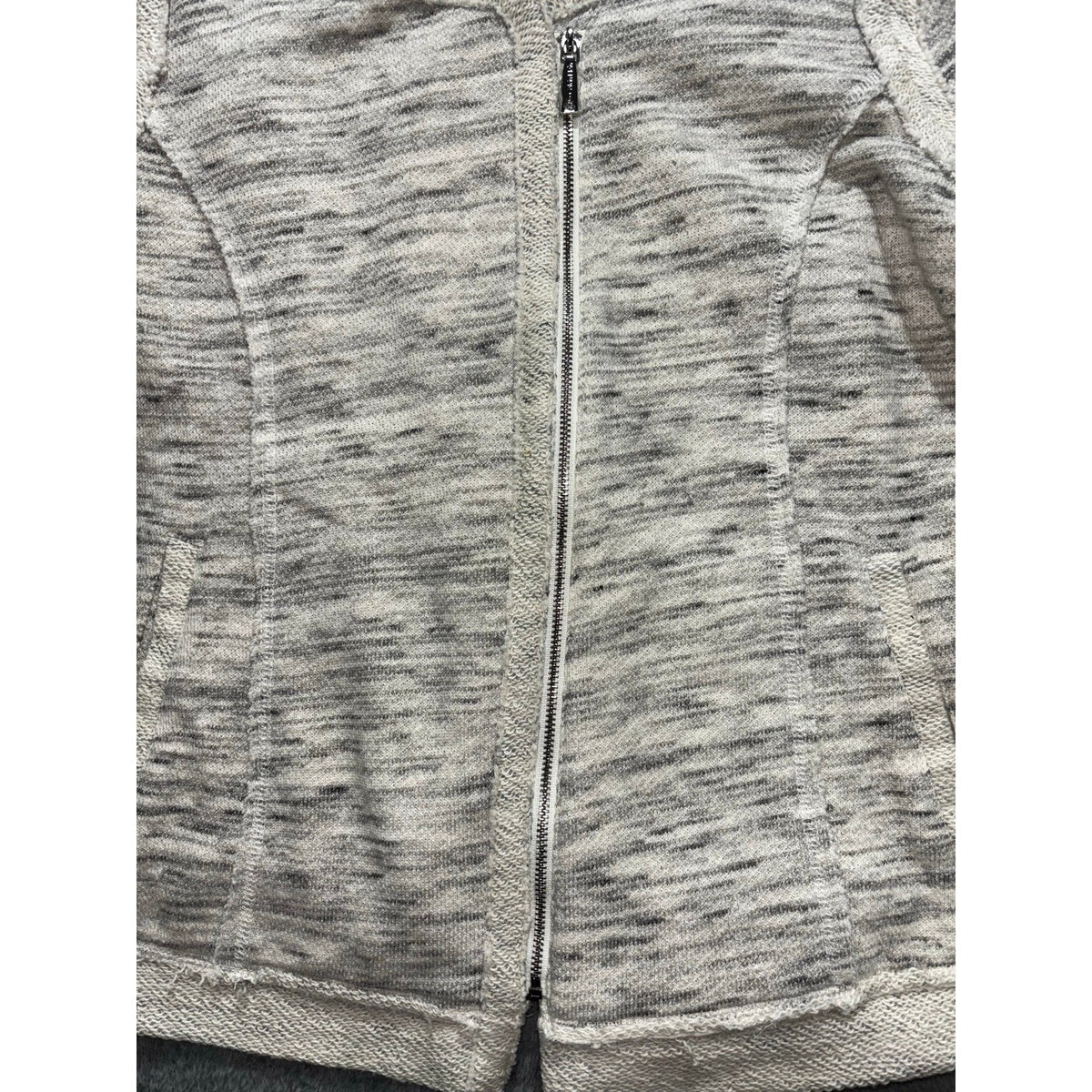 Calvin Klein Performance Womens L White Space Dye Zip Cardigan Jacket Athleisure