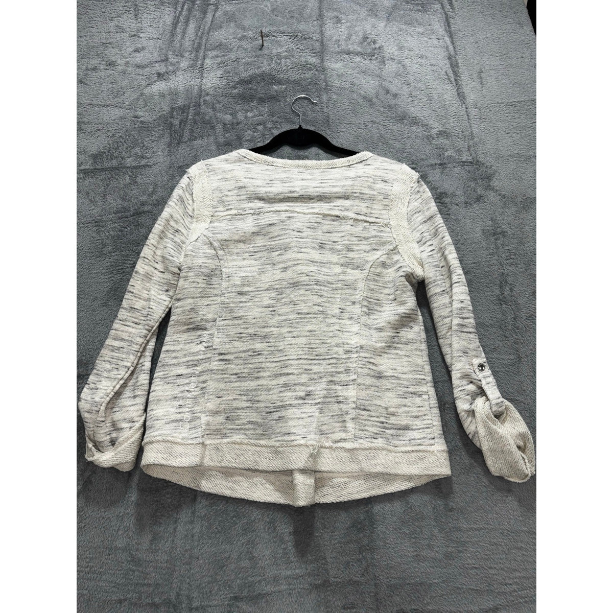 Calvin Klein Performance Womens L White Space Dye Zip Cardigan Jacket Athleisure