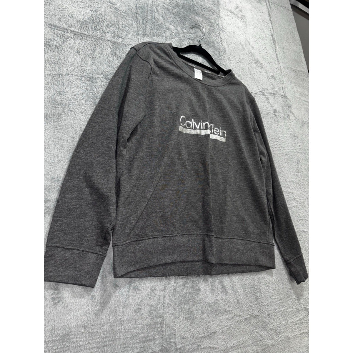 Calvin Klein Sleepwear Womens XL Gray Crewneck Sweatshirt Casual Cozy