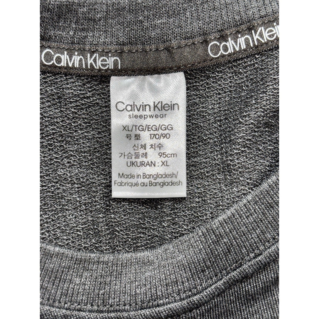 Calvin Klein Sleepwear Womens XL Gray Crewneck Sweatshirt Casual Cozy