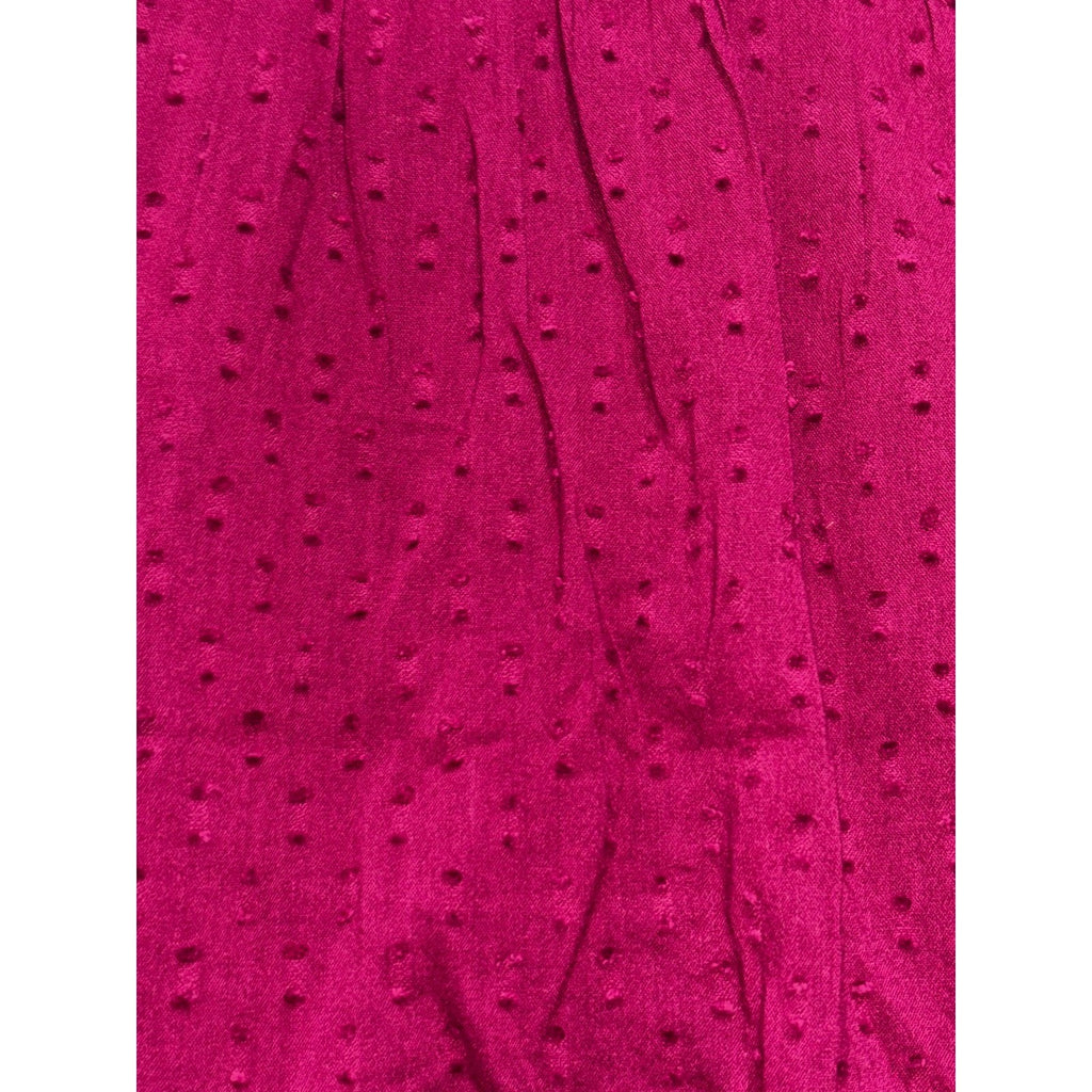 Croft & Barrow Womens XLP Pink Swiss Dot Button Front Blouse Boho Casual NEW