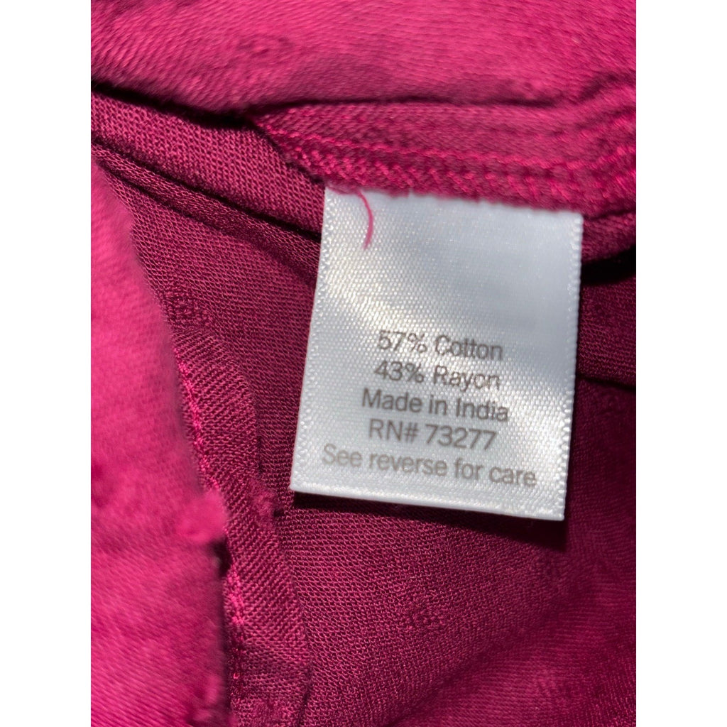 Croft & Barrow Womens XLP Pink Swiss Dot Button Front Blouse Boho Casual NEW