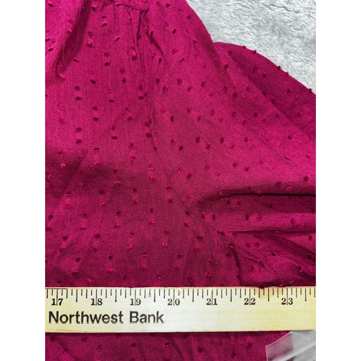 Croft & Barrow Womens XLP Pink Swiss Dot Button Front Blouse Boho Casual NEW