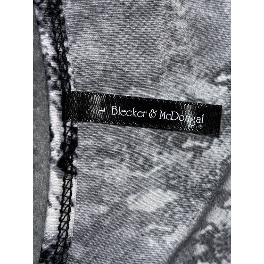 Bleeker & McDougal L Black Gray Snakeskin Colorblock Top Womens Casual