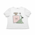 Love & Lace 1X White Womens Paris Graphic Tee Sheer Organza Sleeve Boho Casual