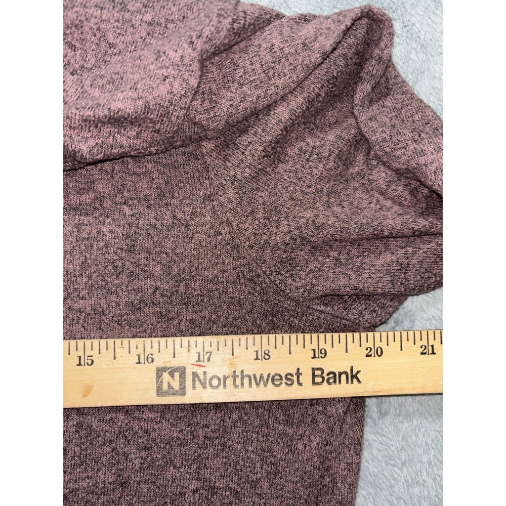 AGB Womens L Mauve Brown Long Sleeve Pullover Tunic Sweater Boho Casual Cozy