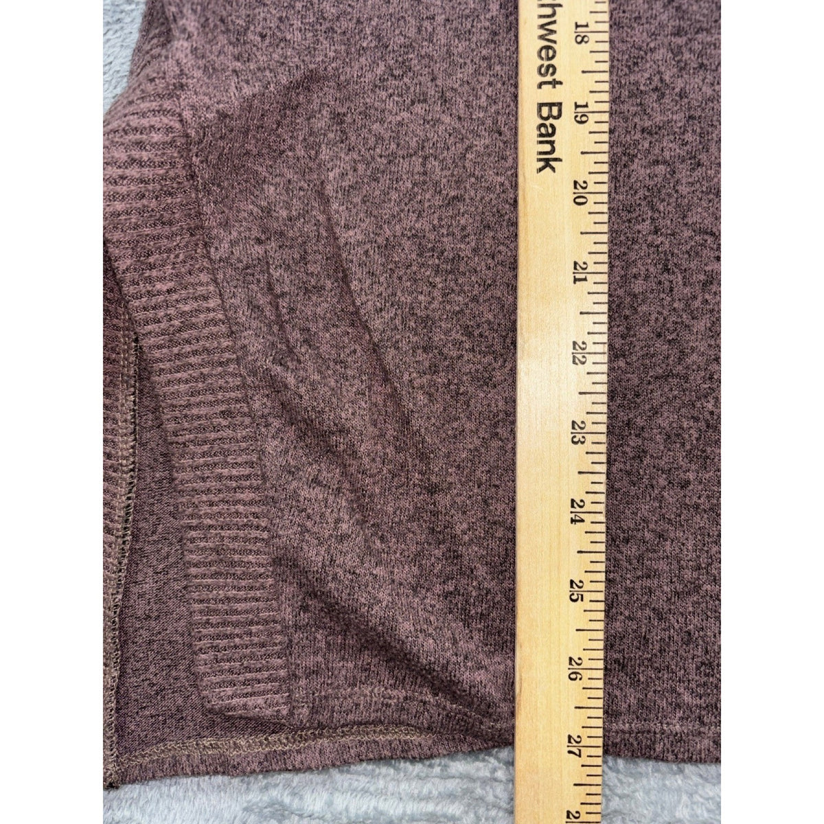 AGB Womens L Mauve Brown Long Sleeve Pullover Tunic Sweater Boho Casual Cozy
