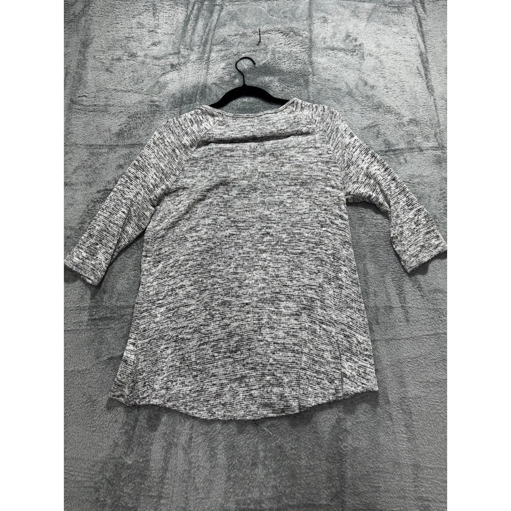 Oneworld Womens S Gray Sequin Panel Tunic Top Boho Casual Cozy Festival
