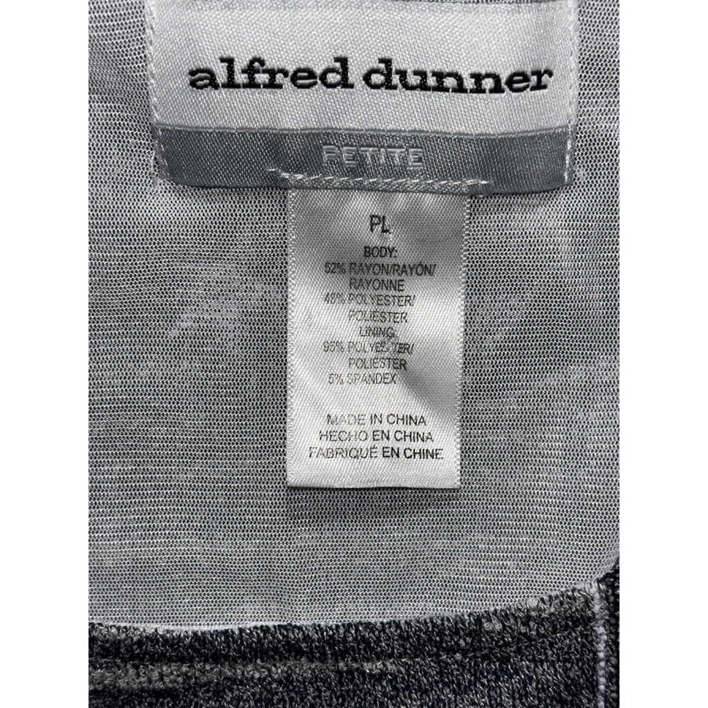 Alfred Dunner PL Womens Gray Star Print Short Sleeve Sweater Casual Tie