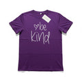 DANVOUY L Purple Womens Be Kind Graphic Tee Shirt Casual Cozy Boho