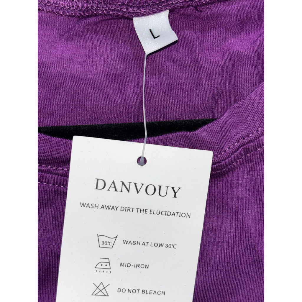 DANVOUY L Purple Womens Be Kind Graphic Tee Shirt Casual Cozy Boho