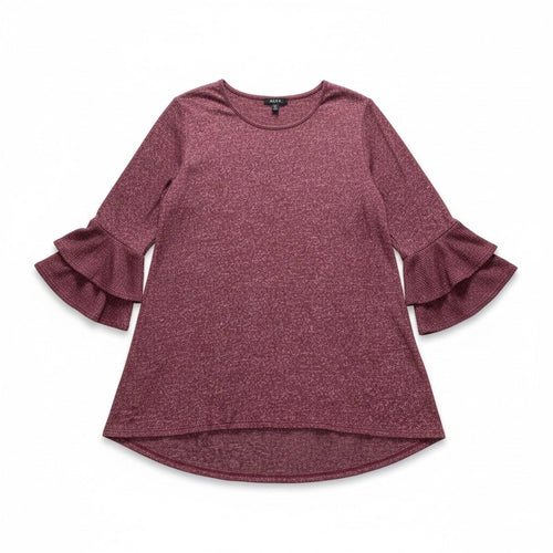 ALYX Women's Burgundy Ruffle Sleeve Top Size L