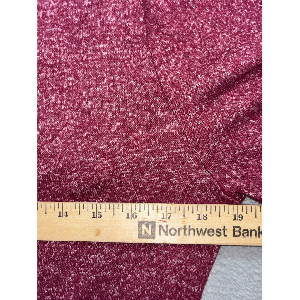 ALYX Womens L Burgundy Heather Ruffle Sleeve Top Boho Casual Cozy