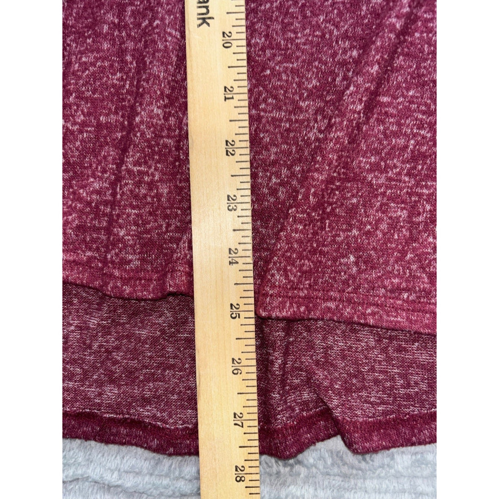 ALYX Womens L Burgundy Heather Ruffle Sleeve Top Boho Casual Cozy