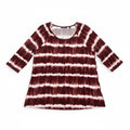 ARCHITECT Petites PL Womens Burgundy Tie Dye Stripe Long Sleeve Top Boho Casual