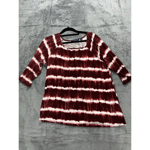 Architect Petites Women's Burgundy Tie Dye Top PL, photo 2 of 11