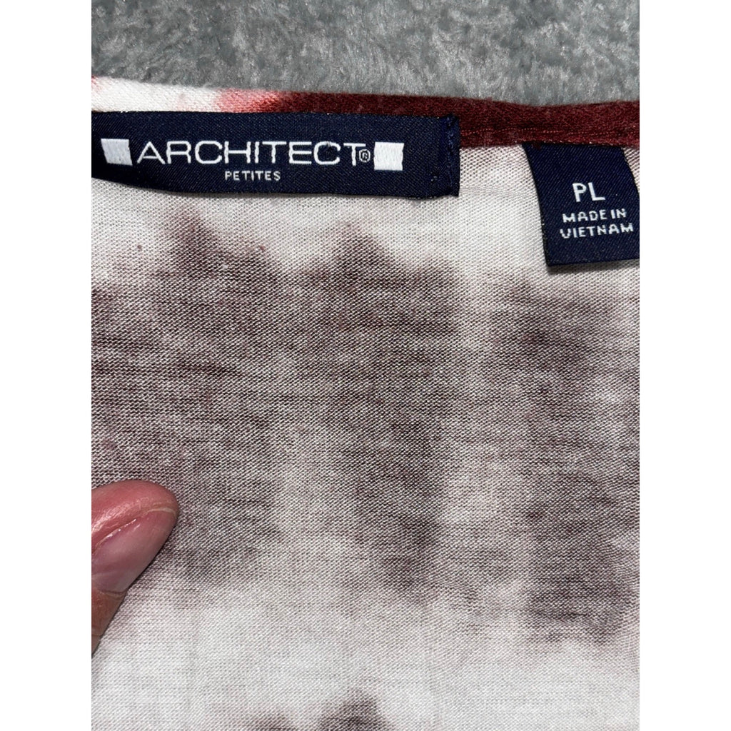 ARCHITECT Petites PL Womens Burgundy Tie Dye Stripe Long Sleeve Top Boho Casual