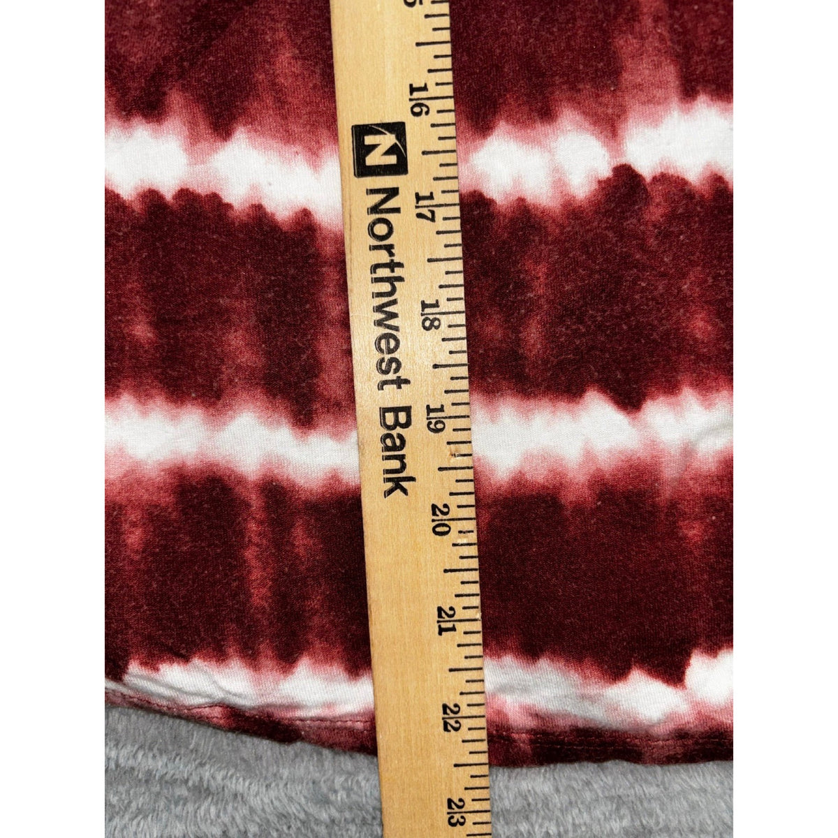 ARCHITECT Petites PL Womens Burgundy Tie Dye Stripe Long Sleeve Top Boho Casual