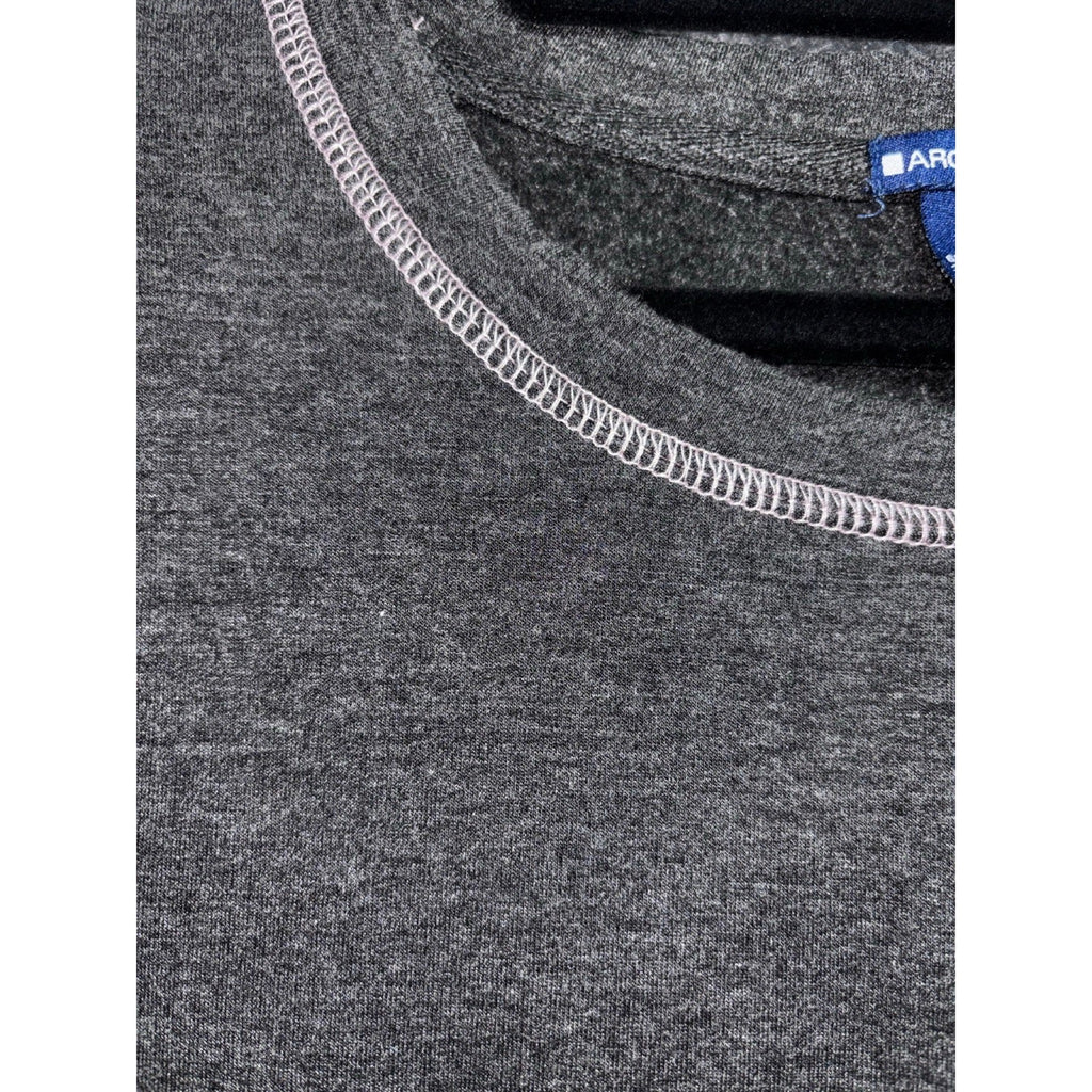 Architect XL Womens Dark Gray Heather Pink Contrast Stitch Crewneck Top Casual