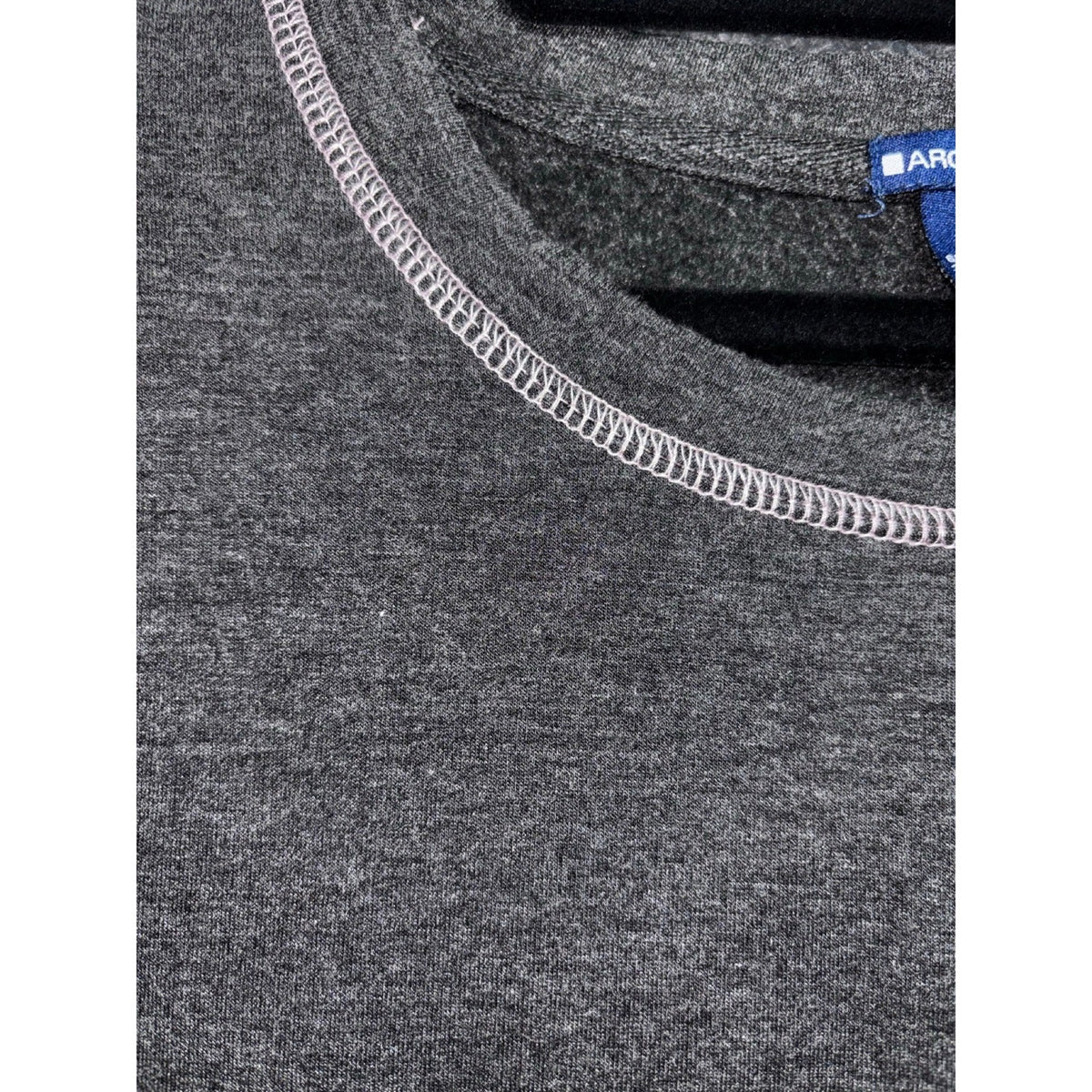 Architect XL Womens Dark Gray Heather Pink Contrast Stitch Crewneck Top Casual